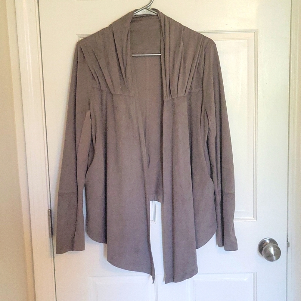 NY&Co Faux Suede/Microfiber Gray Jacket